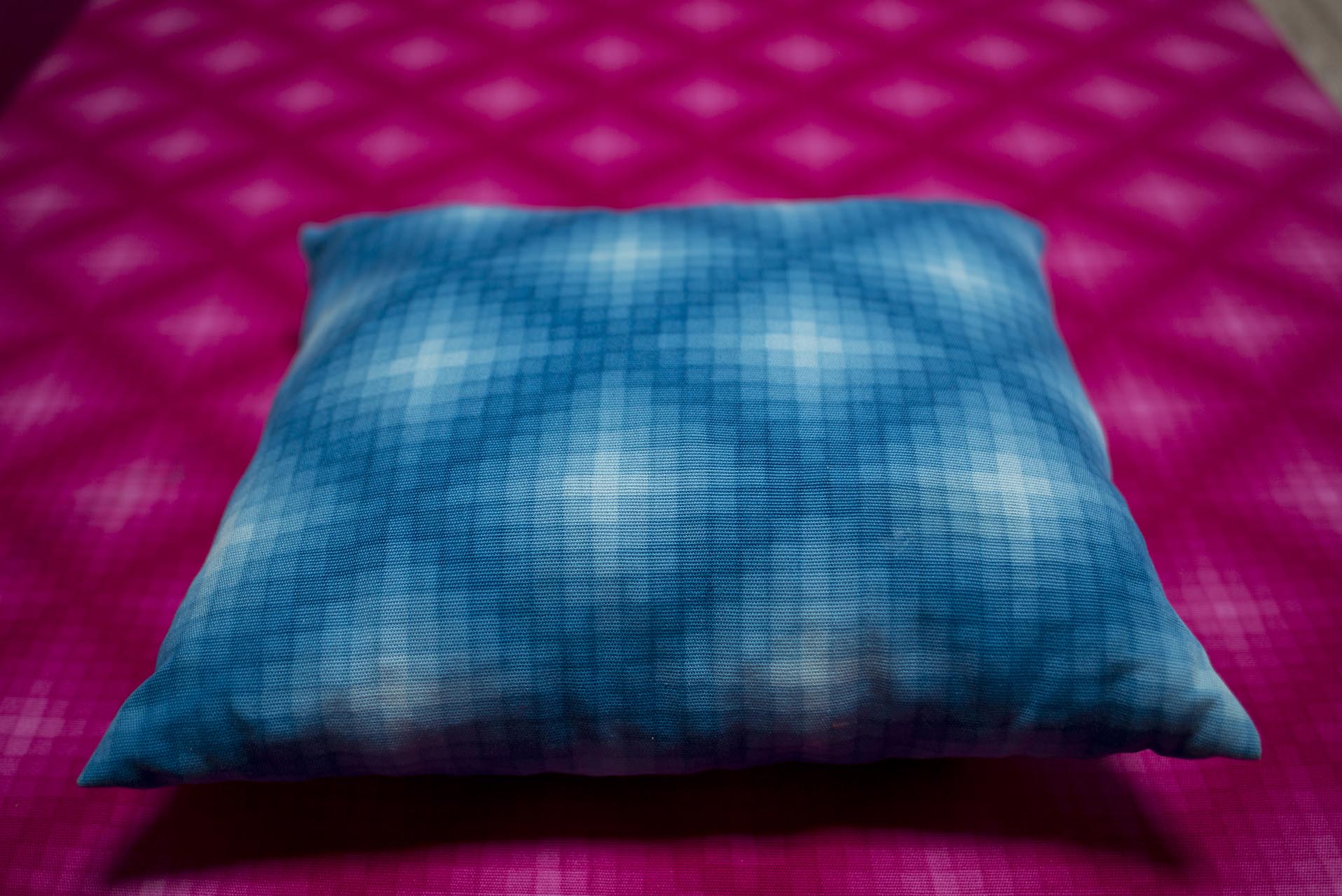 turquoise checkers III pillow 002